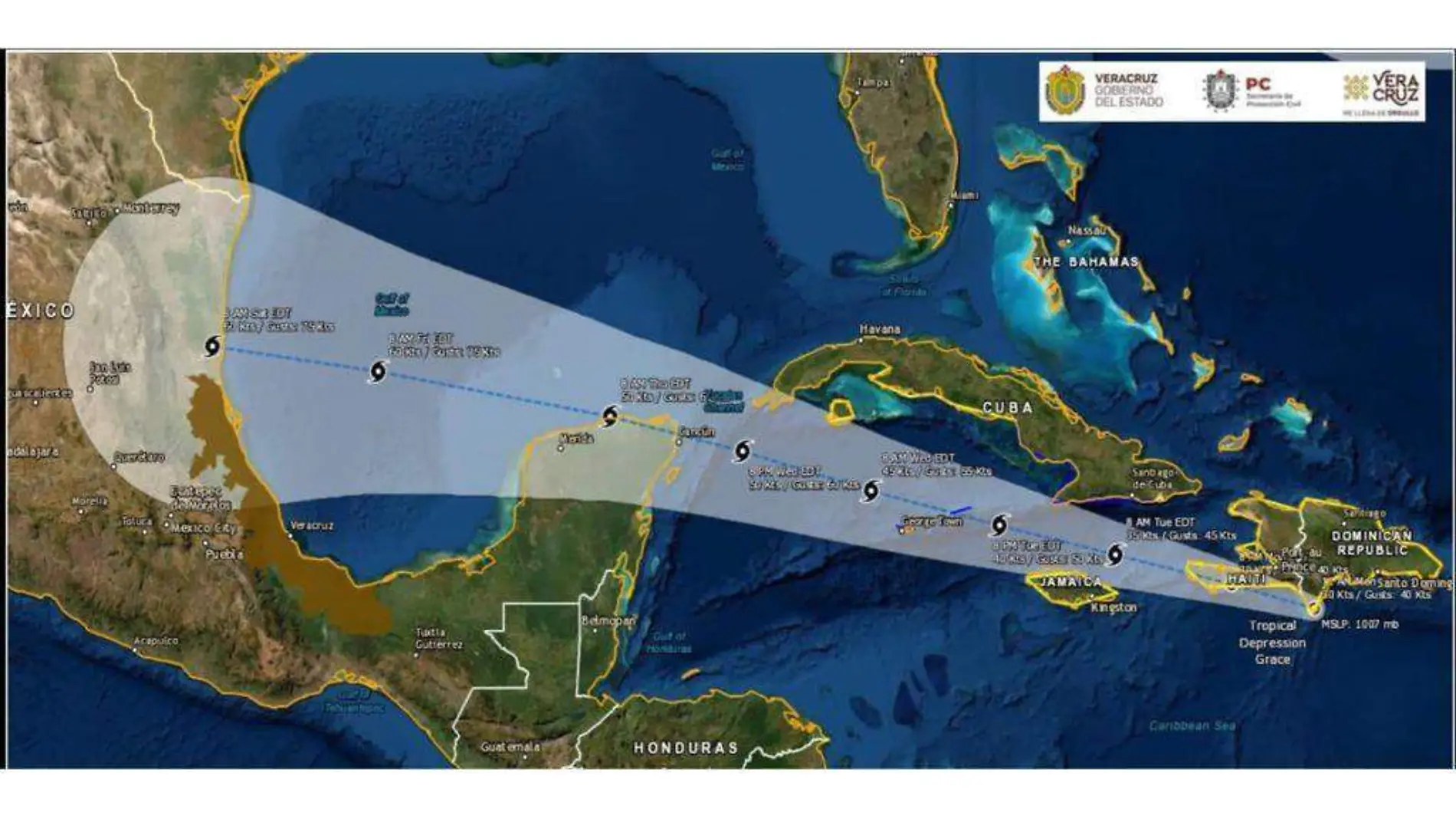 Grace impactaría norte de Veracruz